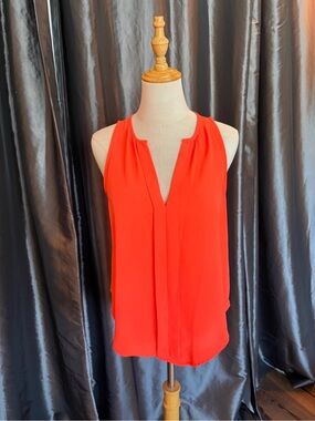 Vibrant Coral V-Neck Sleeveless Camisole